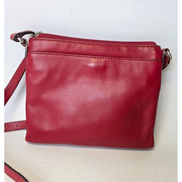 Michael Kors Womens Crossbody Bag Bright Red Leather Gold Hardware - Picture 2 of 13